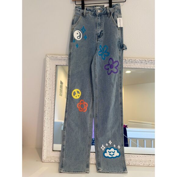 PacSun Kids Graphic Medium Blue Baggy Jeans Size 22 NWT - Picture 4 of 9